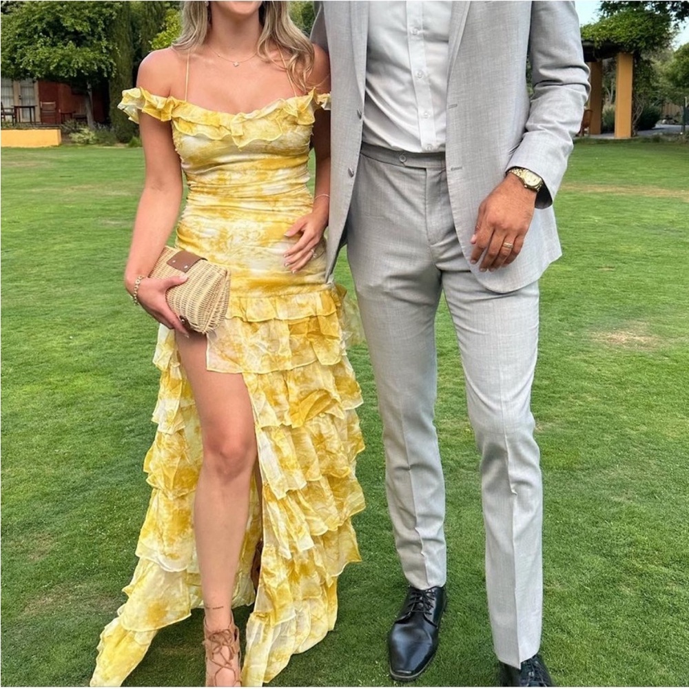 REVOLVE Yellow Ruffled Maxi Dress - Picture 5 of 10